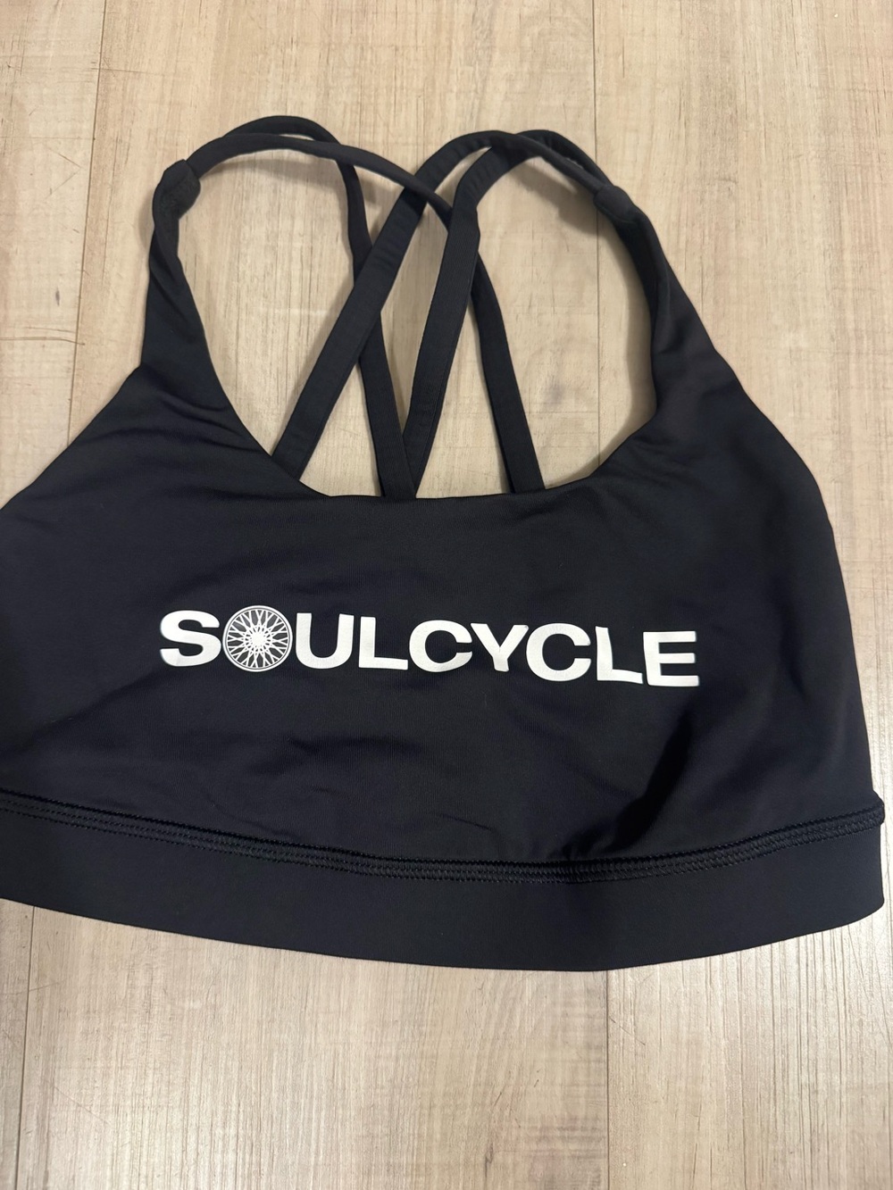 Lululemon x SoulCycle Black Strappy Sports Bra Size 4 XS Yoga Gym Athletic